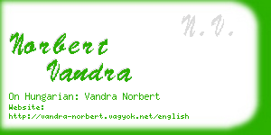 norbert vandra business card